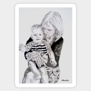 Love is...Nan and grandson by AllansArts Sticker